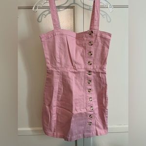 Pink Denim Mini Dress